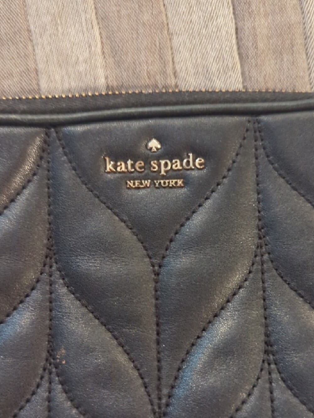 kate spade Black Quilted Leaf-Pattern Crossbody Bag - Picture 3 of 10